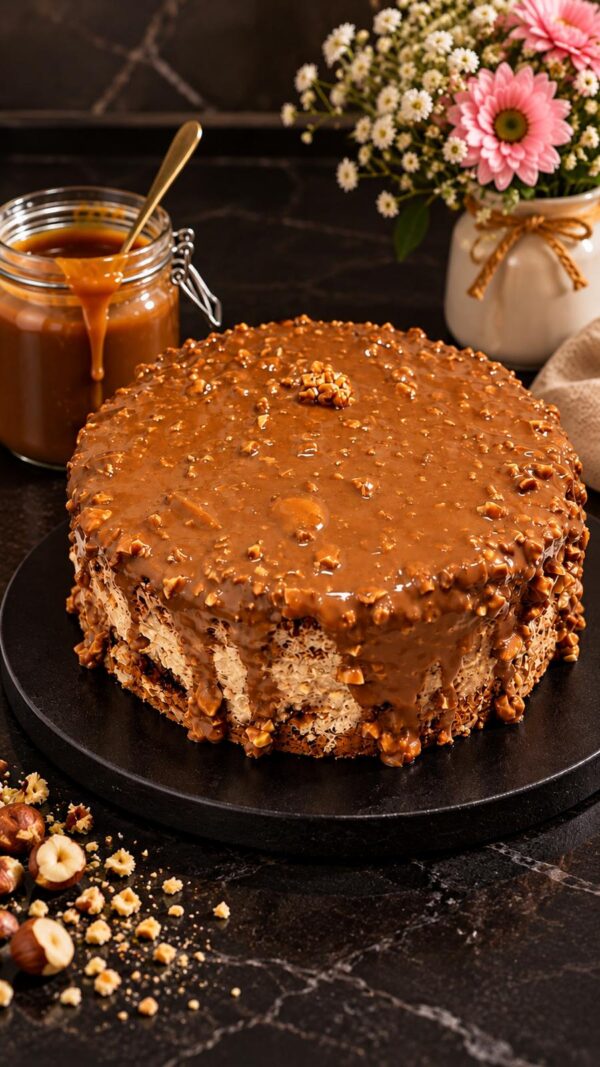 Tort cu cremă fină de caramel