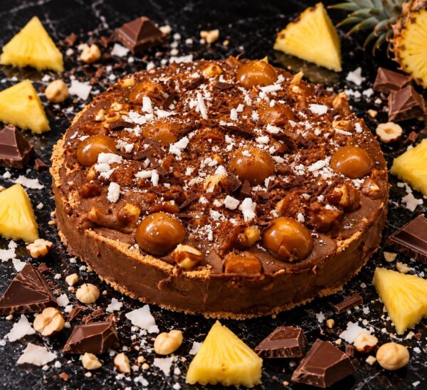 Tartă cu alune de pădure, ananas și Toffifee